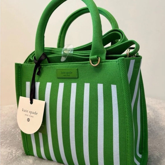 Kate Spade x Target Green/Blue Stripe Knit Crossbody Bag. NWT - Picture 2 of 5